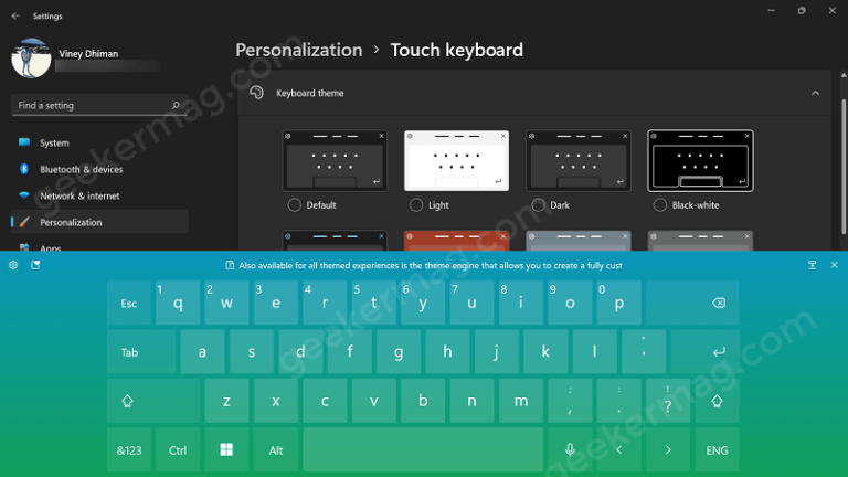 How To Change Touch Keyboard Theme On Windows 11