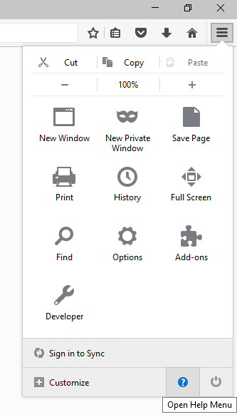 firefox help icon