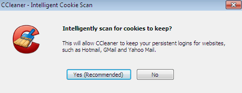 intelligently scan for cookies