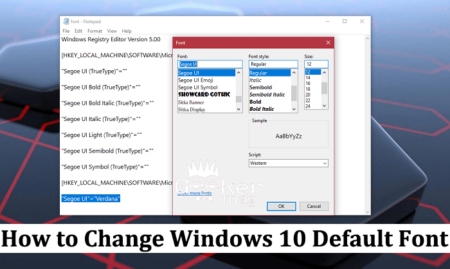 how to change windows 10 default font