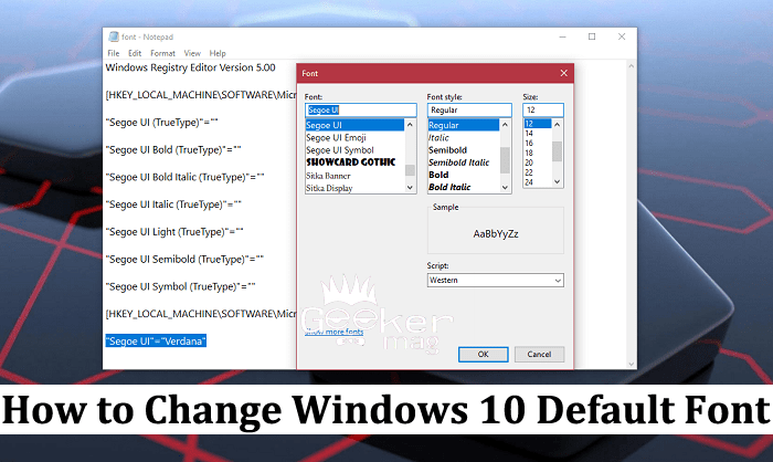 how do i change the segoe ui font windows 10