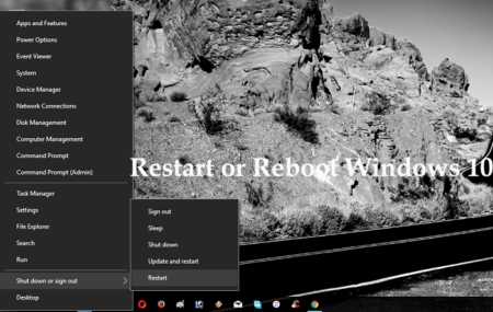 how to reboot windows 10