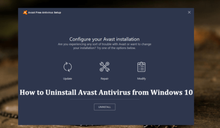 how to uninstall avast antivirus from windows 10