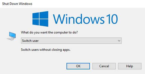 ok button in shutdown window