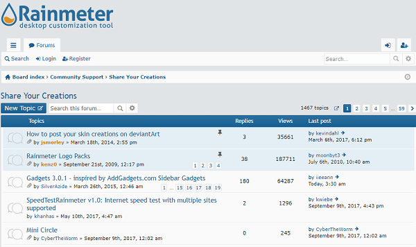 download rainmeter skins from rainmeter forum