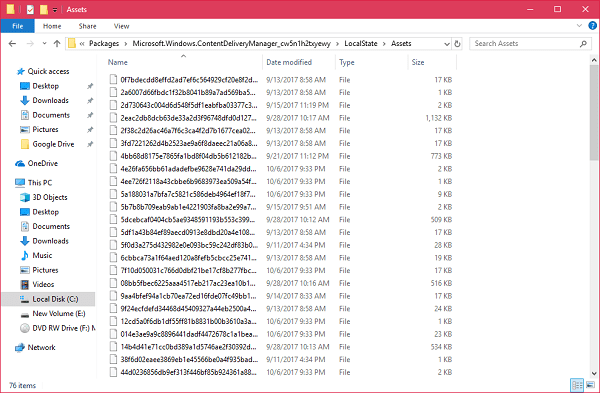 assets folder in file explorer