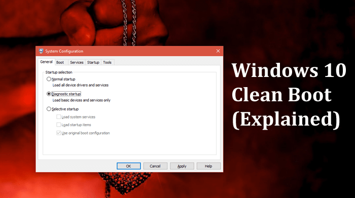 how to clean boot in windows 10