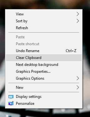 windows 10 desktop context menu