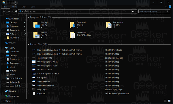 windows 10 file explorer dark theme not working
