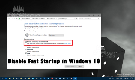 how to disable fast startup in windows 10