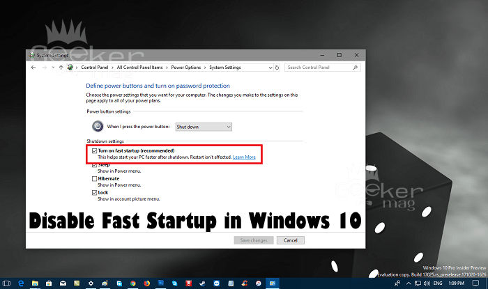 Disable Fast Startup Simple Steps To Do That In Windows 10  itechguides