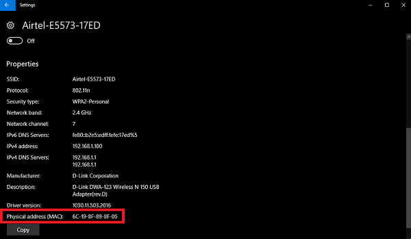 How to Find Mac Address of my Laptop in Windows 10  Four Ways  - 9
