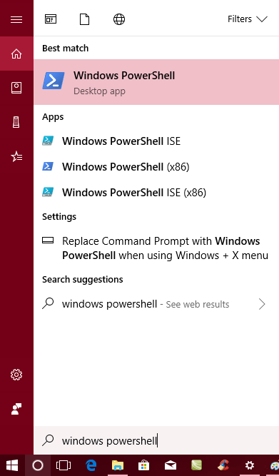 launch windows powershell windows 10