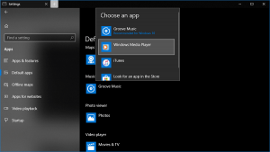 how to make windows media player default open windows 10