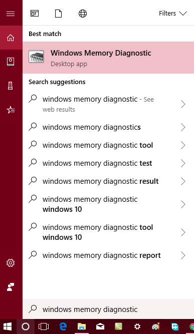 windows memory diagnostic windows 10