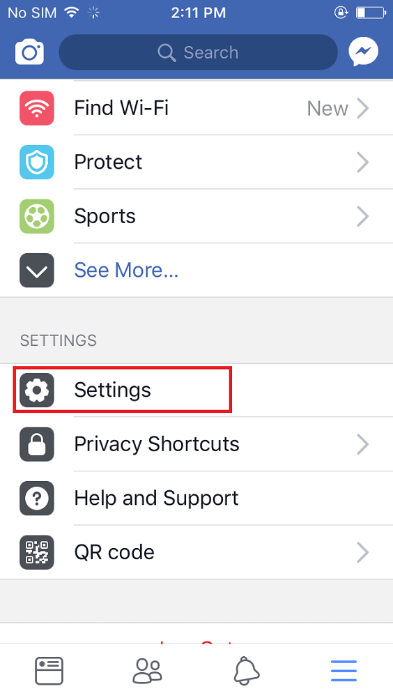 facebook app settings