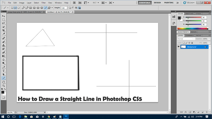 Best Ways to Draw a Straight Line in Photoshop CS5 - 6