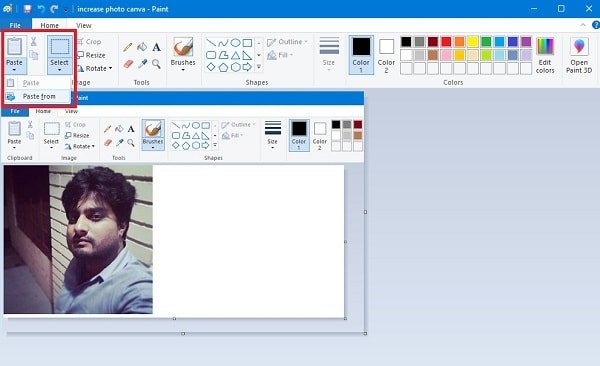 how to put two pictures together in paint