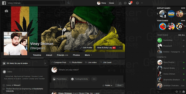 dark theme for facebook