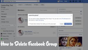 how to delete a facebook group