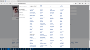 how to change language on facebook