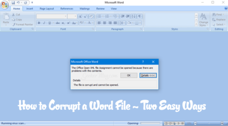 how to corrupt a word file