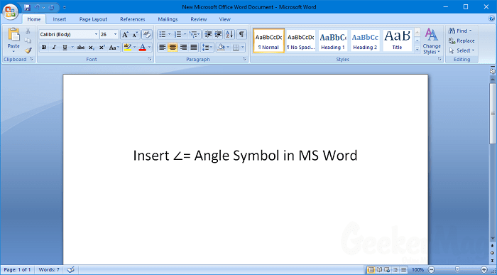 How to Insert Angle Symbol in Microsoft Word  All Versions  - 26