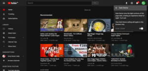 activate youtube dark theme