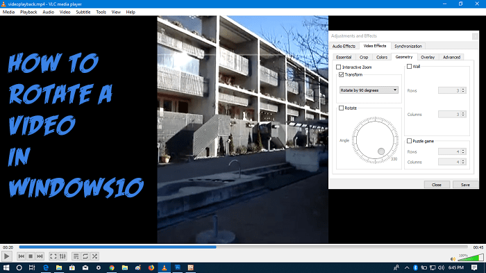 how to rotate a video in windows 10