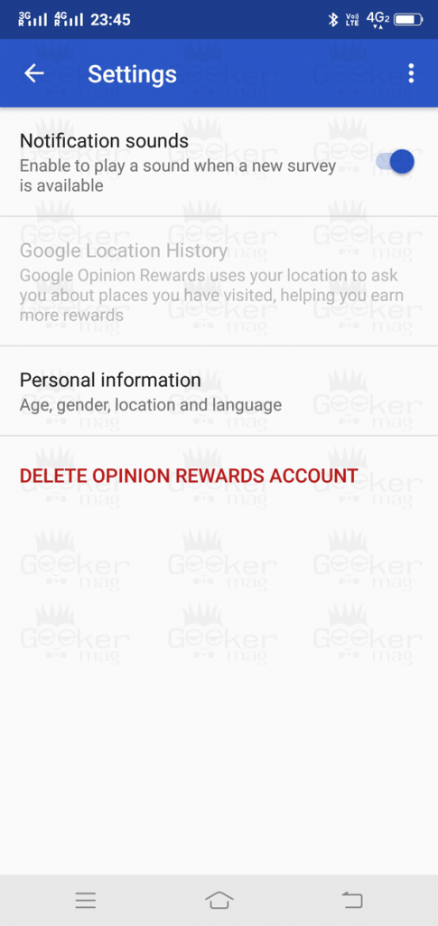delete opinion rewards account