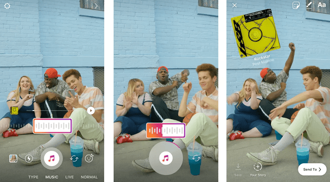 add music to instagram stories before recording videos