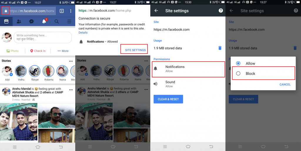 Turn Off Facebook Notification in Chrome for Android and iOS