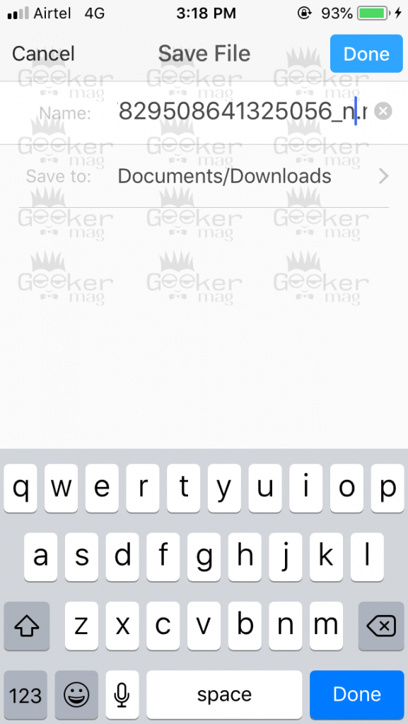 rename file in document app for iphone