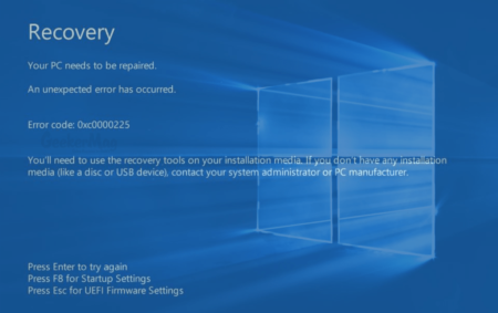 How to Fix Error Code 0xC0000225 in Windows 10