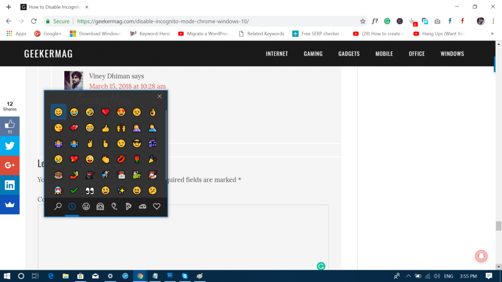 Use Emoji Picker in Google Chrome 69 Know How to Enable it  - 95