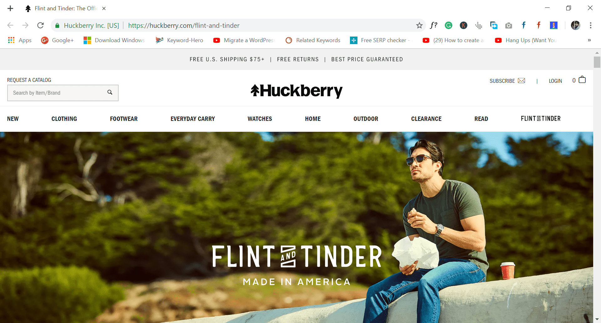 huckberry - flint and tinder - site like wish.com