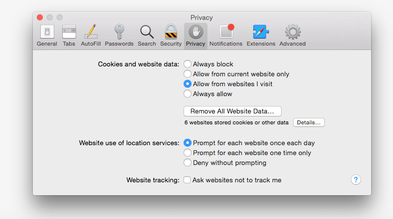 safari browser preferences