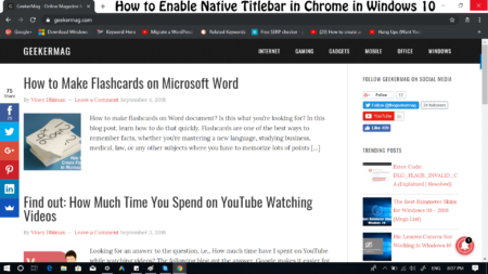 How to Enable Google Chrome Native Title in Windows 10