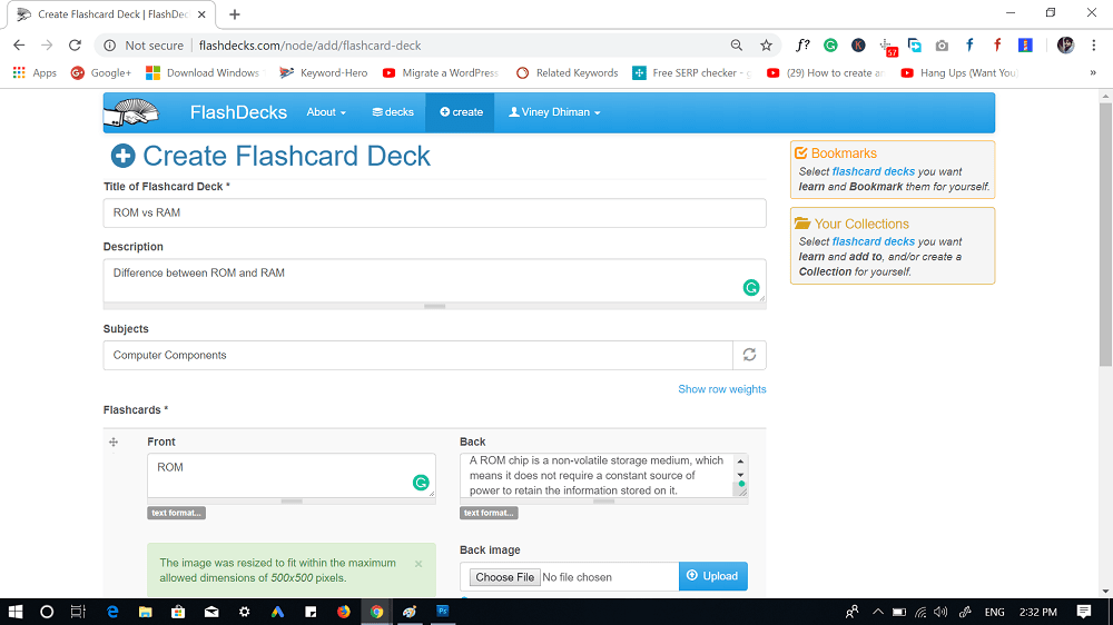 flashdecks - make flashcard online