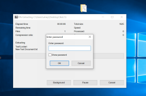 password protect zip file windows 10