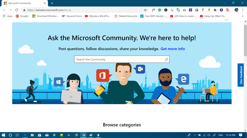 ask microsoft community  to get help in windows 10