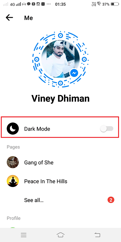 How to Turn On to Enable Dark Mode in Facebook Messenger - 44