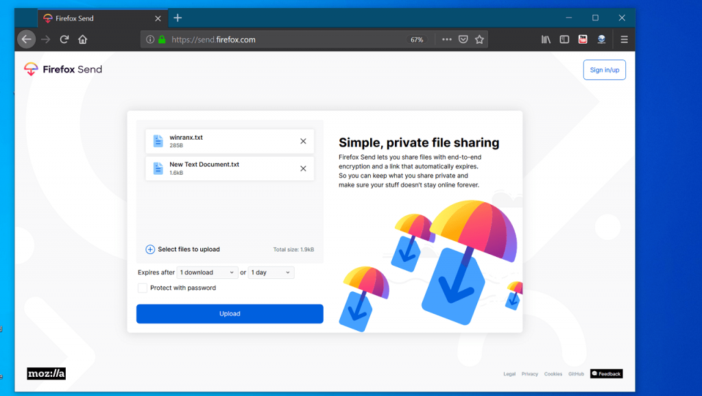 How to Easily Send Large files Privately in Firefox to Share - 20