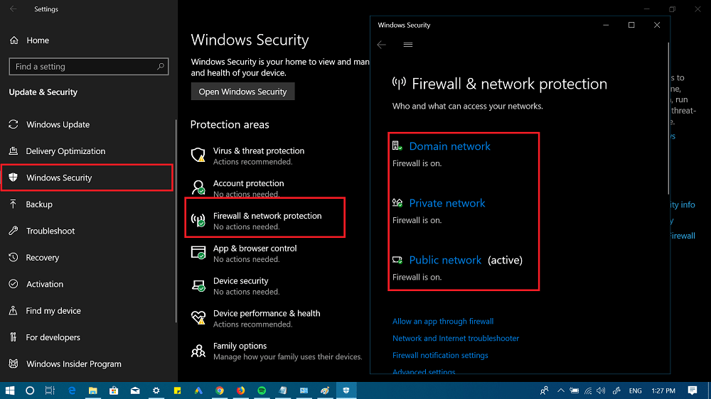 firewall and network protection