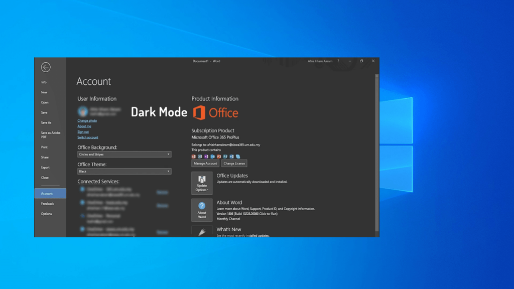 How to Enable Dark Mode in Microsoft Office 365, 2019, & 2016