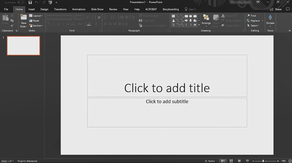 Microsoft Powerpoint dark mode