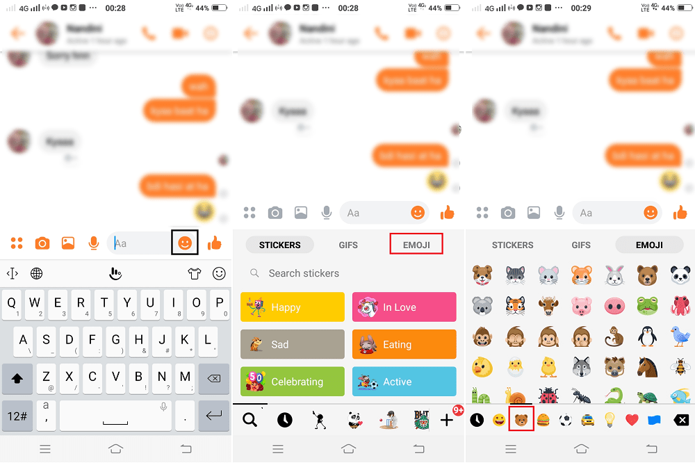 send emoji in messenger