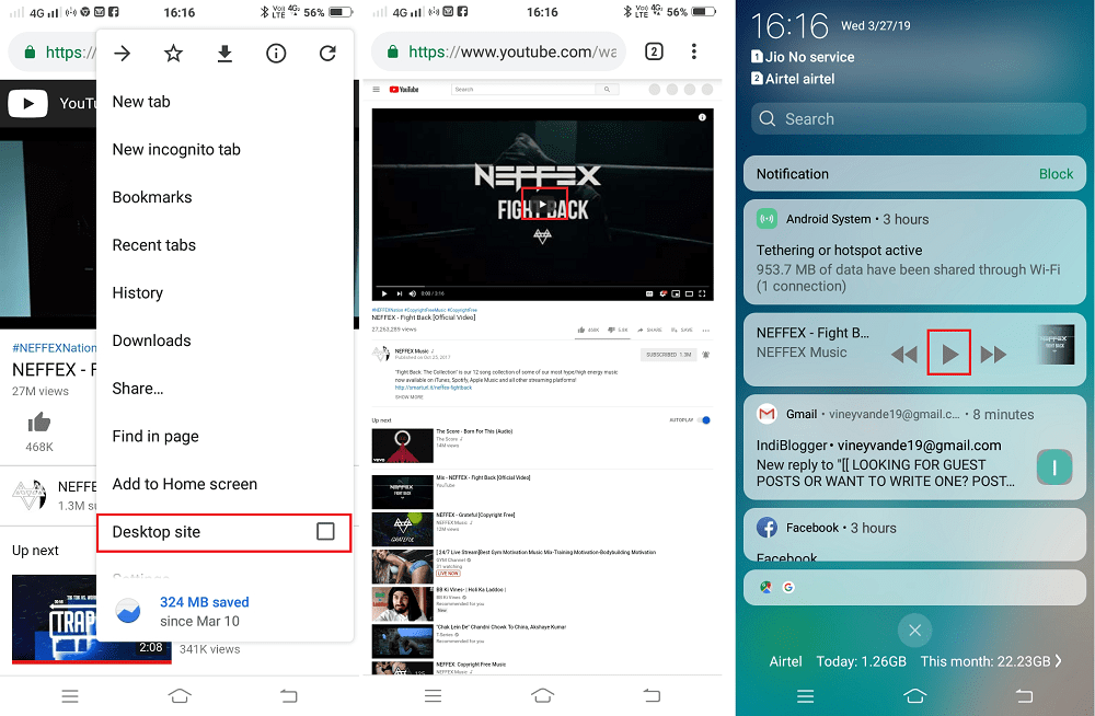 how to play youtube in background of android phone