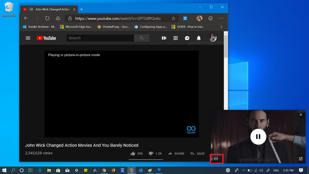 Picture-In-Picture Mode Gets Mute Button in Edge Chromium (Dev and Canary)