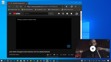 Picture-In-Picture Mode Gets Mute Button in Edge Chromium (Dev and Canary)